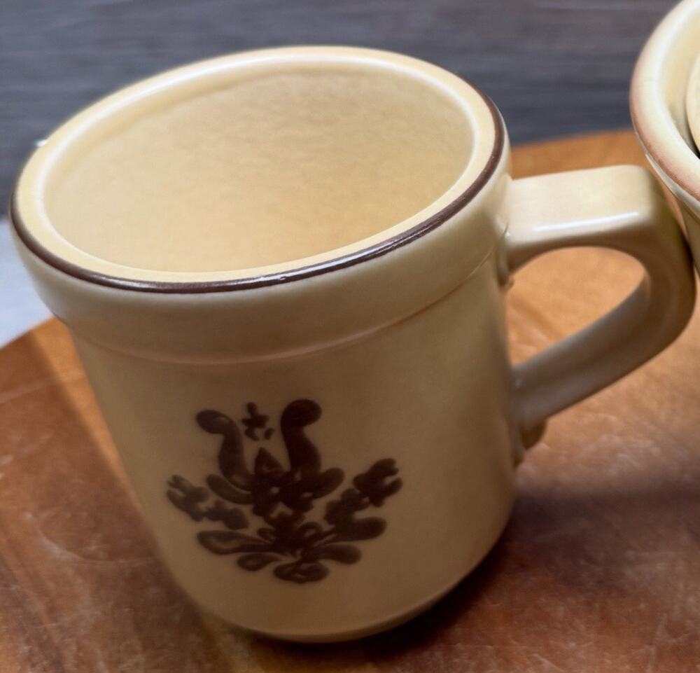 Vintage Mini Pfaltzgraph coffee mugs 3”x3” Village Pattern